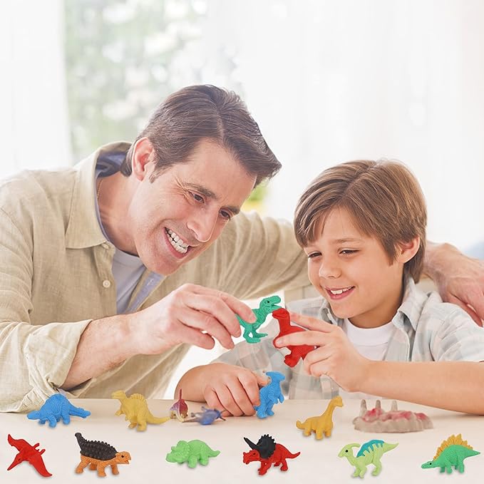 Cllayees 72 Pcs Animal Erasers for Kids, Dinosaur 3D Puzzle Eraser Bulk, Mini Dinosaur Toys, Desk Pets for Students, Classroom Prizes, Party Favors