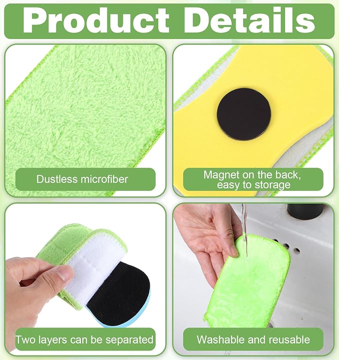 2 Pcs Chalk Eraser for Chalkboard, Magnetic EVA Microfiber Chalk Eraser