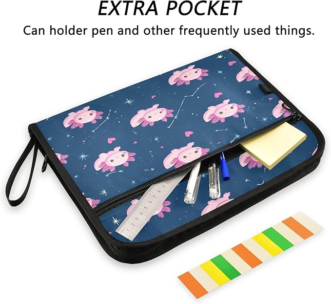 Salamander 13 Pocket File Organizer Expanding File Folder with Front Pouch Portable Business File Storage Document Organizer Folder with Zipper