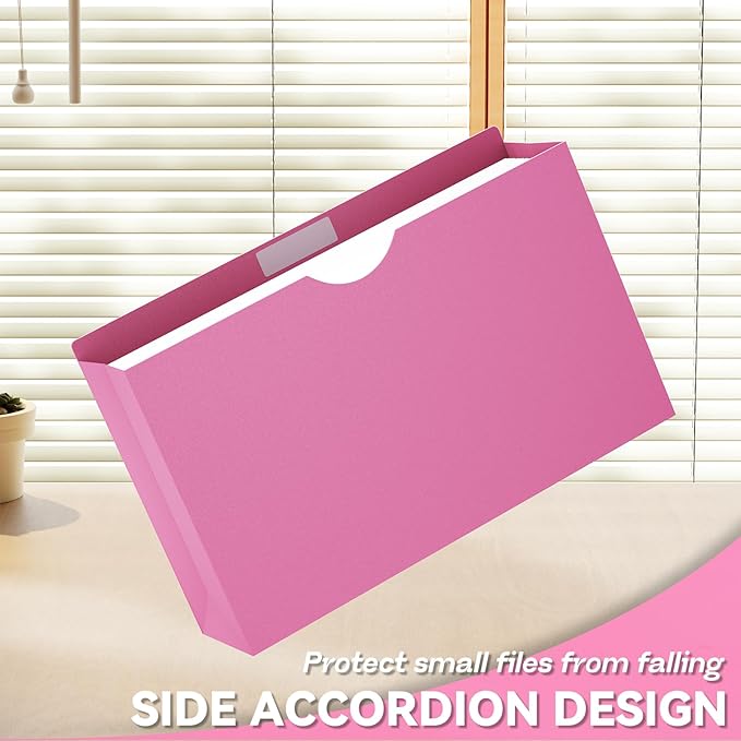 Plastic 3 Inch Expanding File Pocket Legal Size,12 Pack Reinforced Manilla Pocket Folders,Heavy Duty Expandable File Jacket for Documents,Accordion Folders with Straight Cut Tabs,Assorted Color