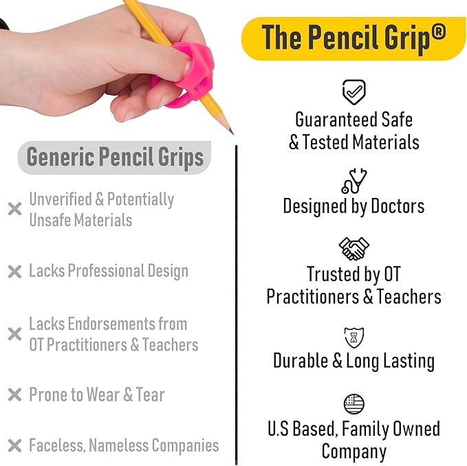 The Pencil Grip Pencil Grip The Classics Ring Grip Ergonomic Writing Aid, for Right or Left Handed Users, Assorted Colors, Pack of 6 (TPG-17306)