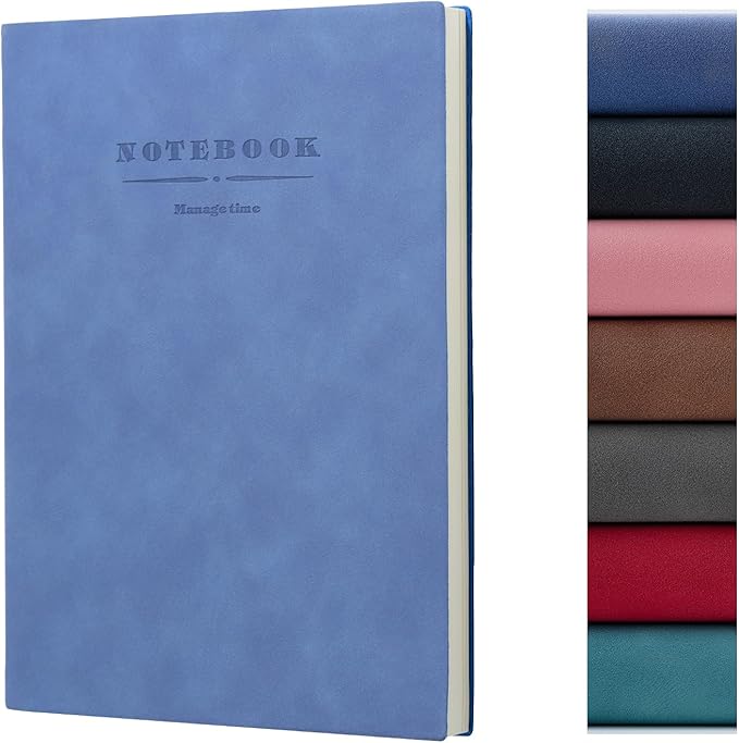 360 Pages A4 Journaling Notebooks, 100 Gsm Paper Thick Lined Journal Notebook for Women Men, Journals for Writing Soft Cover College Supplies for for Work Note Taking Perfect for Office School, Blue