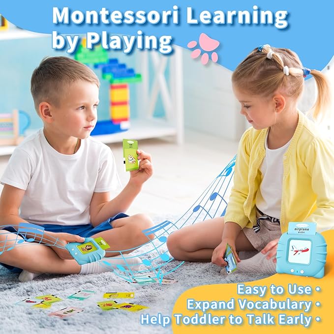 Aullsaty Toddler Toys Bilingual English and Spanish Talking Flash Cards for 1 2 3 4 5 6 Year Old Boys and Girls, Autism Sensory Toys for Autistic Children, Learning Educational Speech 250 Sight Words