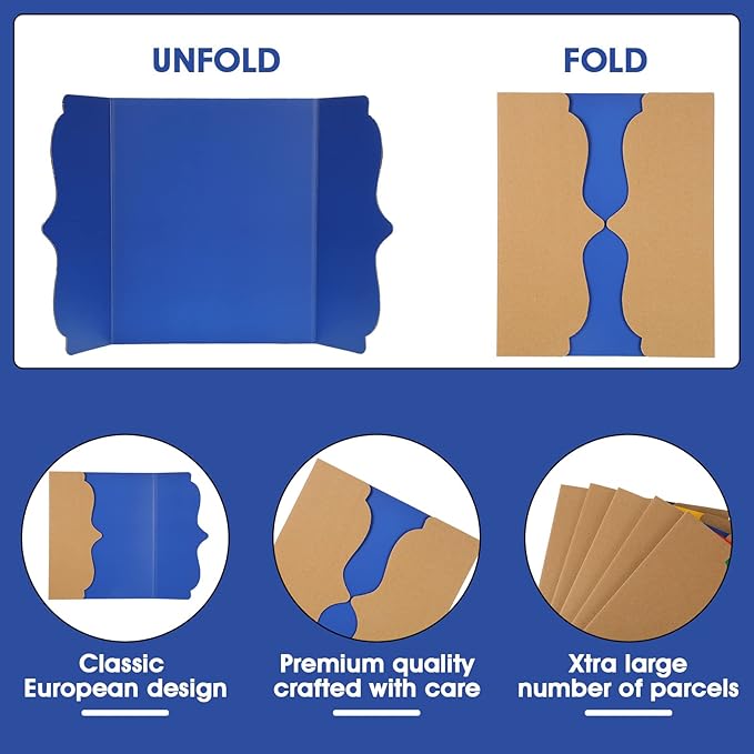 15 Pcs Small Trifold Poster Board Bulk 12 x 20 Inch Portable Trifold Posterboard Project Display Board Science Fair Foldable Presentation Cardboard for Photo Exhibition Meeting School(Colorful)