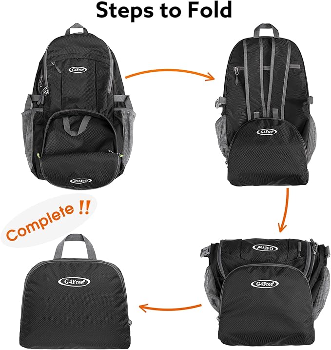 G4Free Lightweight Packable Hiking Backpack, Waterproof Travel Daypack