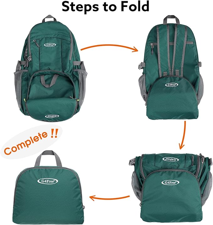 G4Free Lightweight Packable Hiking Backpack, Waterproof Travel Daypack