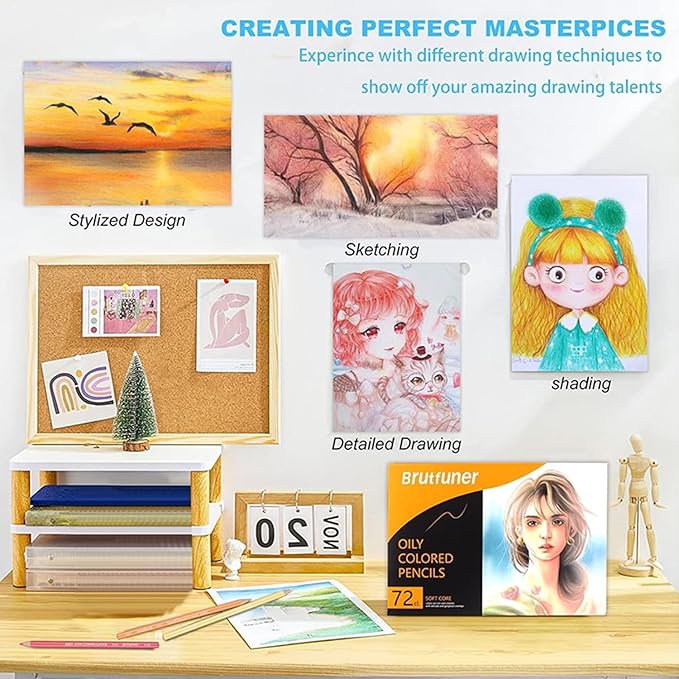 LBW 72 Skin Tone Colored Pencils for Adult Coloring Pencils, Oil Based Soft Core Professional Color Pencils Set for Artists Beginners Drawing Coloring Sketching Blending