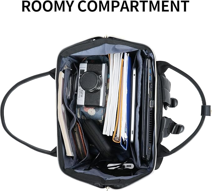KROSER Laptop Backpack 17" Stylish Backpack Water Repellent College Casual Daypack with USB Port Travel Business Work Bag for Men/Women-Black