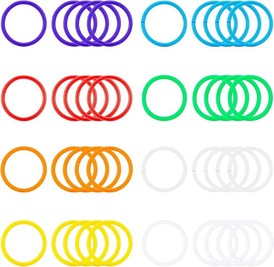 40Pcs Loose Leaf Binder Rings Colorful Book Plastics Notebook Paper Ring for Flash Cards Keychain Key Ring for Books Index Cards Students Teachers Workers School Office,8Colors,1.5inch
