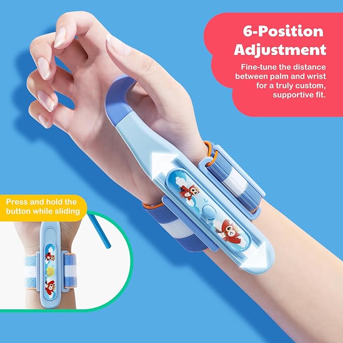 Grips for Pencil for Kids Handwriting, Ergonomic Wrist Support Brace for Kid (Right Hand Only) Adjustable Anti-Hook Writing Posture Correction for Preschooler, Students, Classroom Aid Tool