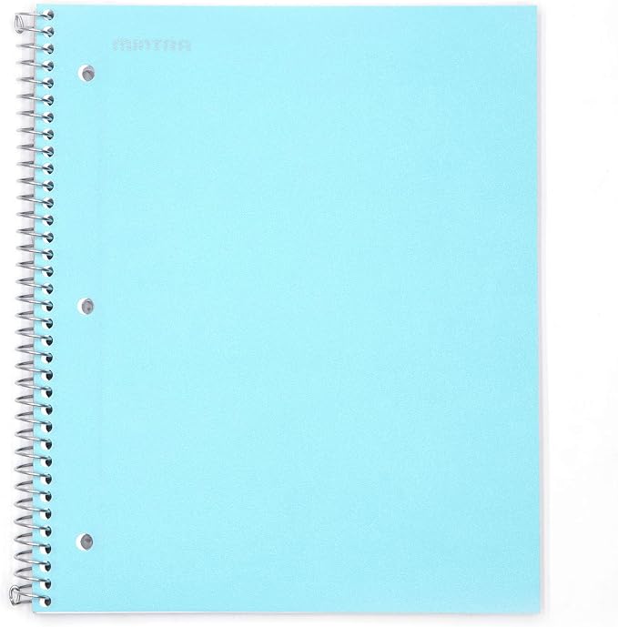 Mintra Office Durable Spiral Notebooks, 1 Subject, (Teal, 4x4 Graph 1pk), 100 Sheets, Poly Pocket, Moisture Resistant Cover, School, Office, Business, Professional