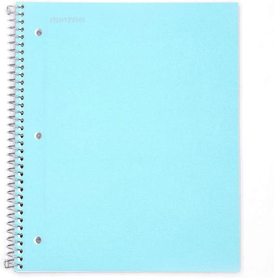 Mintra Office Durable Spiral Notebooks, 1 Subject, (Teal, 4x4 Graph 1pk), 100 Sheets, Poly Pocket, Moisture Resistant Cover, School, Office, Business, Professional