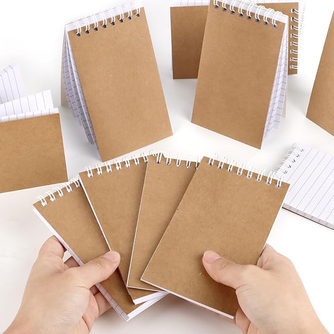 Hooqict 10 Pack Small Pocket Notebook Mini Notebooks Bulk Small 3x5 Spiral Notepads with Lined Pages, Memo Note Pads for Kids, Work, Office, School, 50 Sheets/100 Pages