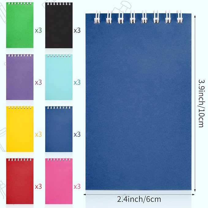 24 Pack Mini Notebooks for Kids Small Spiral Journal Notepads Party Favor