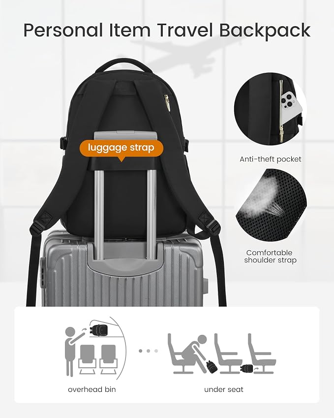 LOVEVOOK Laptop Backpack for Women, 17-Inch Work Backpack, Back to School Bookbag for College Student Teen Girls, Casual Personal Item Travel Bag Business Computer Daypack for Teacher Nurse, Gift