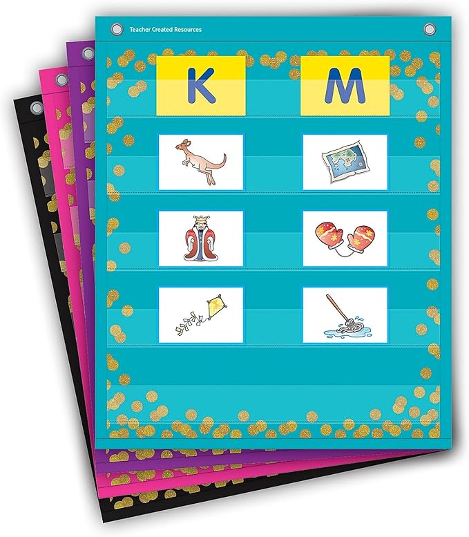 Teacher Created Resources Confetti Colorful Magnetic Mini Pocket Charts (14"x17") (TCR20332)