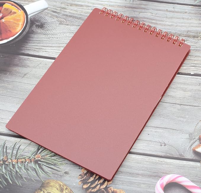 Yansanido Top Bound Spiral Notebook, 3 Pcs 3 Color A5 Size Thick Plastic Hardcover Grid Paper 80 Sheets (160 Pages) Journal for School and Office Supplies (Dark Color)