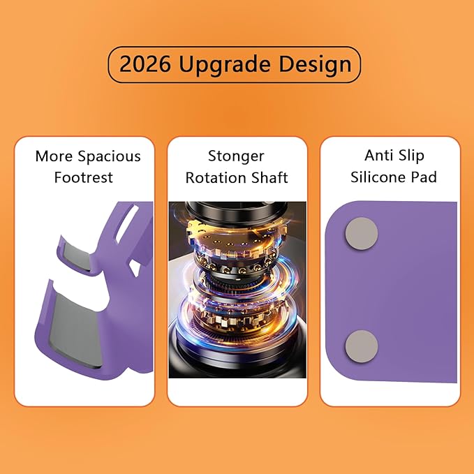 360° Rotation Tablet Stand, Ultra Stability Base Fully Folded Easy to Store and Carry Adjustable iPad Stand Compatible with 4-13" Tablet E-Reader iPad Pro/Air/Mini and More (Purple)