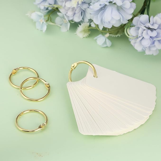 Mr. Pen- Loose Leaf Binder Book Rings, 1 Inch, 40 Pack, Metal Binder Rings for Index Cards, Keychains, School, Home, Office, Gold