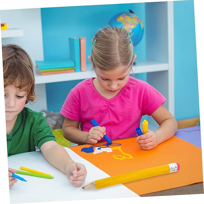 Operitacx Funny Jumbo Pencil for School and Crafts Portable Giant Writing Pencil for Boys and Girls Stationery Art Projects and Party Decorations