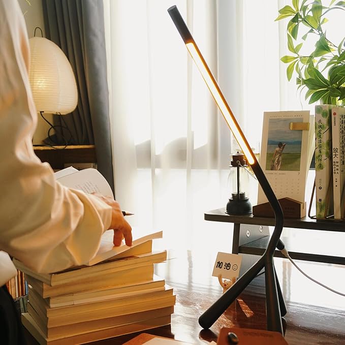 LED Creative Desk Lamp with USB Tybe-c Stepless Dimmable Eye Caring Desk Light for Home Office Bedroom Bedside College Dorm, Reading Lamp,Decorative Gift Table Lamp Black