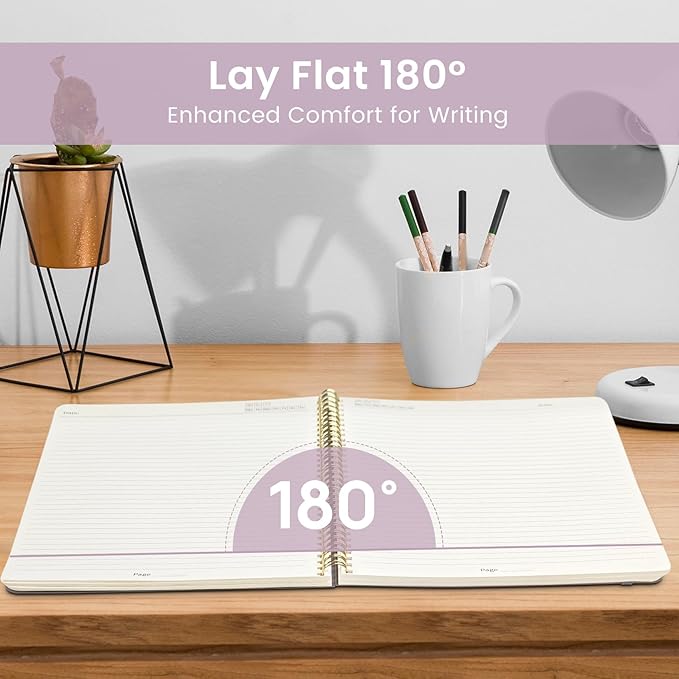 Taja Large Spiral Lined Journal for Women, 8.5" x 11" Notebooks for Work Collge Ruled, A4 Aesthetic Cute Journaling Notebooks for Writing, Plastic Cover, Checkered