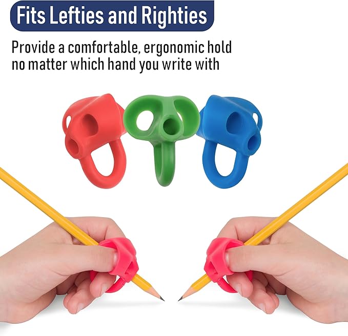 The Pencil Grip Pencil Grip The Classics Ring Grip Ergonomic Writing Aid, for Right or Left Handed Users, Assorted Colors, Pack of 6 (TPG-17306)