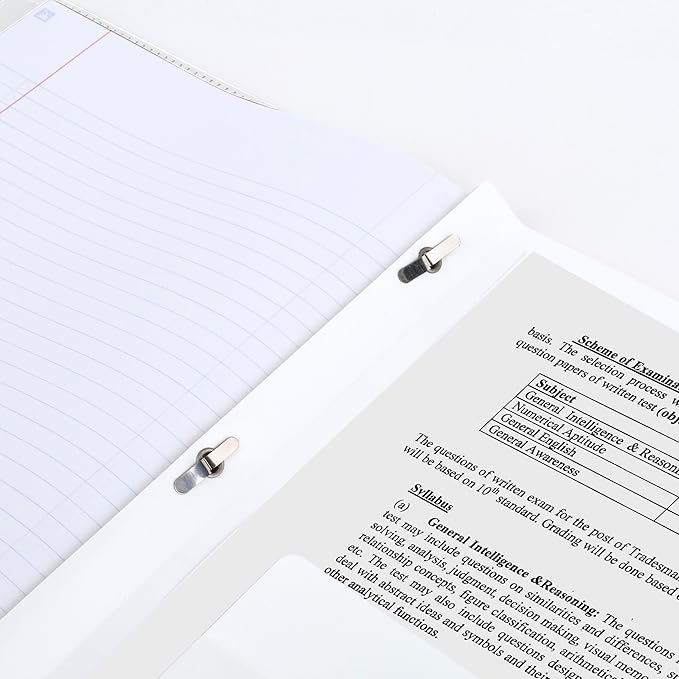 Five Star 2-Pocket Folder, Plastic Folder with Stay-Put Tabs and Prong Fasteners, Holds 8-1/2" x 11" Paper, White (72494)