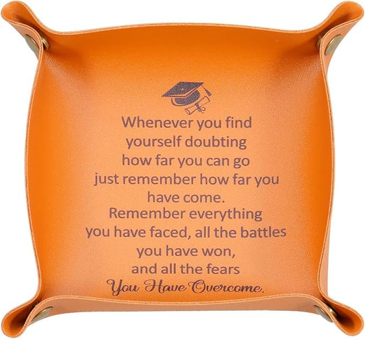 2026 Graduation Gifts for Him Her Gift for College Boys Girls Class of 2026 Gifts Bulk Graduation Gift for Men Son Best Stuff for High School Senior Night 2026 End of Year Christmas Leather Tray