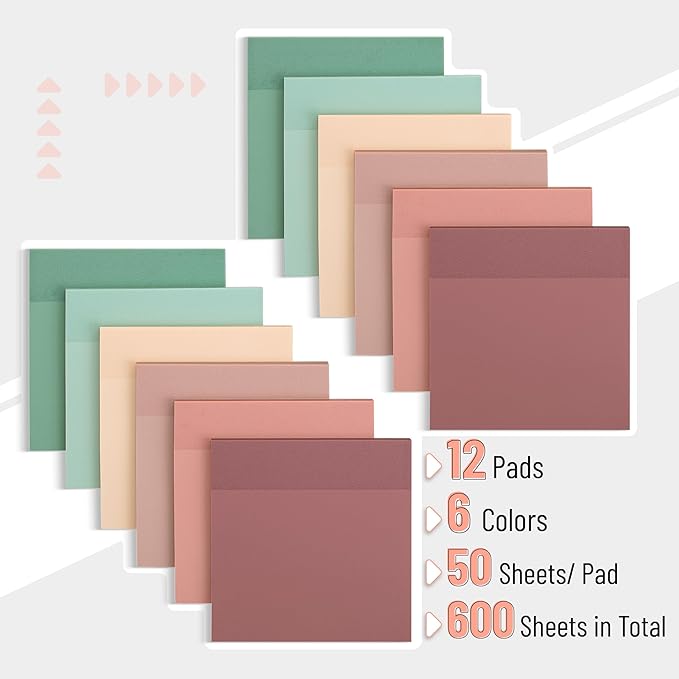 Mr. Pen- Transparent Sticky Notes, 3" x 3", 12 Pads, 600 Sheets, See Through Self-Adhesive Notes for Bible Journaling and Studying, Water-Resistant, Easy to Peel, Clean Removal