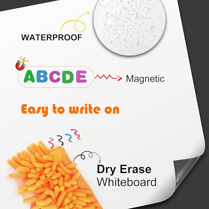 2Pcs Magnetic Whiteboard for Wall, 47.2" x 18" Magnetic Arch Wall Decal Self Adhesive Blackboard Wallpaper Peel and Stick Chalk Board Wall Decal Roll for Home Playroom Classroom