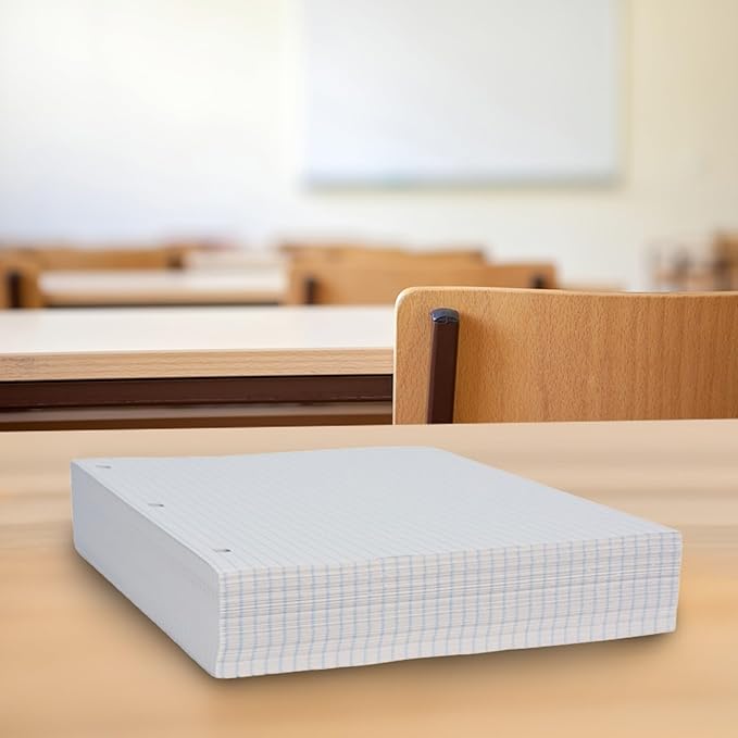 School Smart-86667 Double Sided Grid Paper, 3 Hole Punched, 8-1/2 x 11 Inches, 1/4 Inch Rule, White, Pack of 500