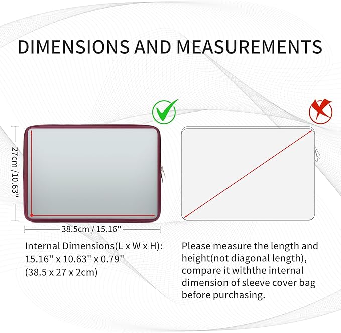 RAINYEAR 15.6 Inch Laptop Sleeve Protective Protective Case Soft Carrying Zipper Bag Cover Compatible with 15.6" Notebook Computer Ultrabook Chromebook (Red)