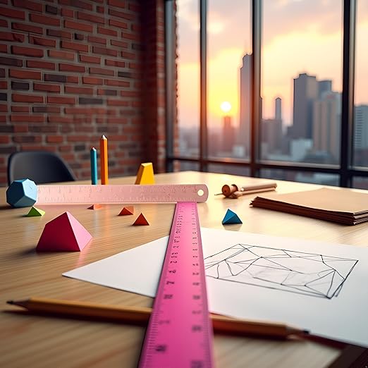Rose Gold Ruler, Metal Drawing Ruler, Brass Straight, Unisex Learning Measuring Bookmark Stationery for School Office Math Geometry Gift Drafting Tools and Kits