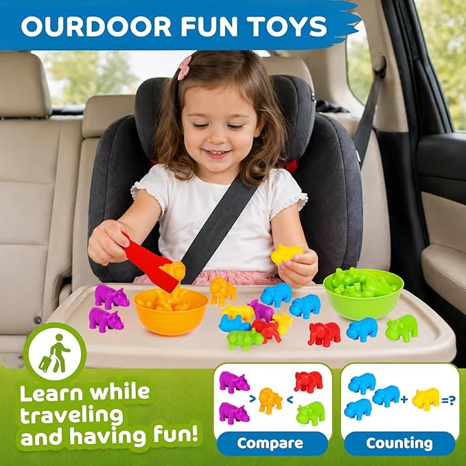 Counting Animal Montessori Toys for Kids 3-8 Years Old - Preschool Learning Activities with Sensory Math Games, Toddler Educational Gift for Boys & Girls Ages 3-5 Birthday