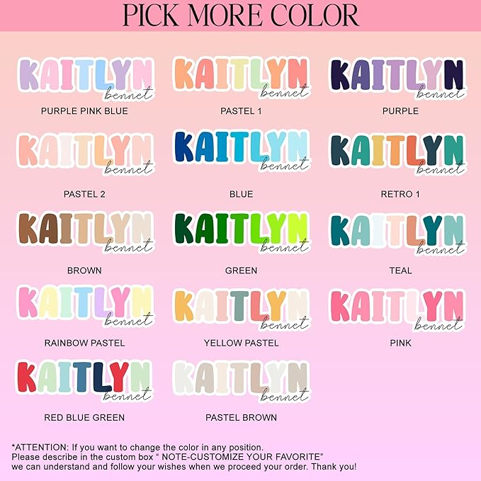 Personalized First and Last Name Sticker – Custom Aesthetic Vinyl Decal – Waterproof, Removable, Trendy Gift for Women, Girls, Kids, Teens – Laptop, Phone, Water Bottle, Tumbler, Notebook, Car, Helmet