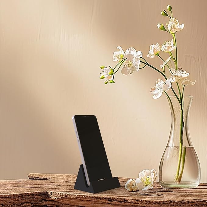 Concrete Phone Stand, Desktop Phone Stand, Multifunctional Stand, Compatible with iPhone 16/15/14/13/12 Smartphones (Black)
