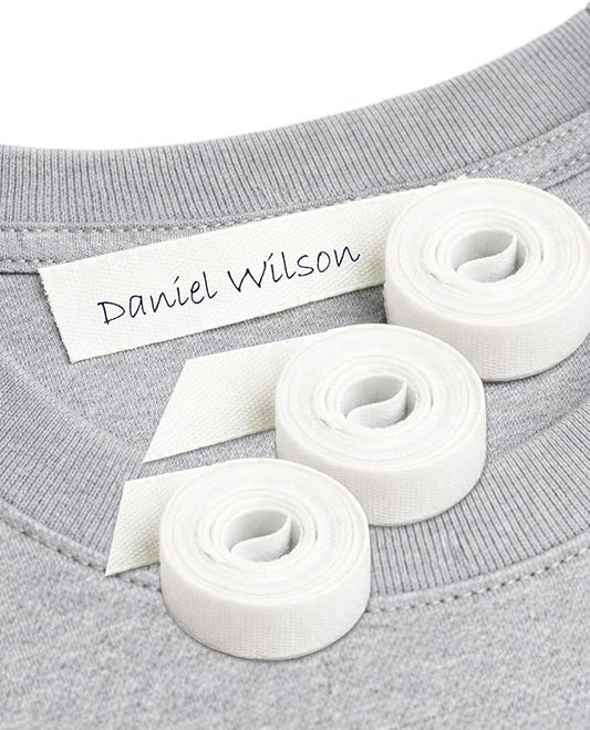 3 Iron-On White Fabric Tape. Writable Clothing Label Roll, 3m x 1cm. for Kids, School & Care Settings, Nursery