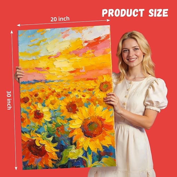 Simetufy 5 Pack 20"x30" Large Canvas Boards & Panels for Painting, Paint Canvas for Adults & Artists– 100% Cotton Acid Free Primed for Acrylic & Oil