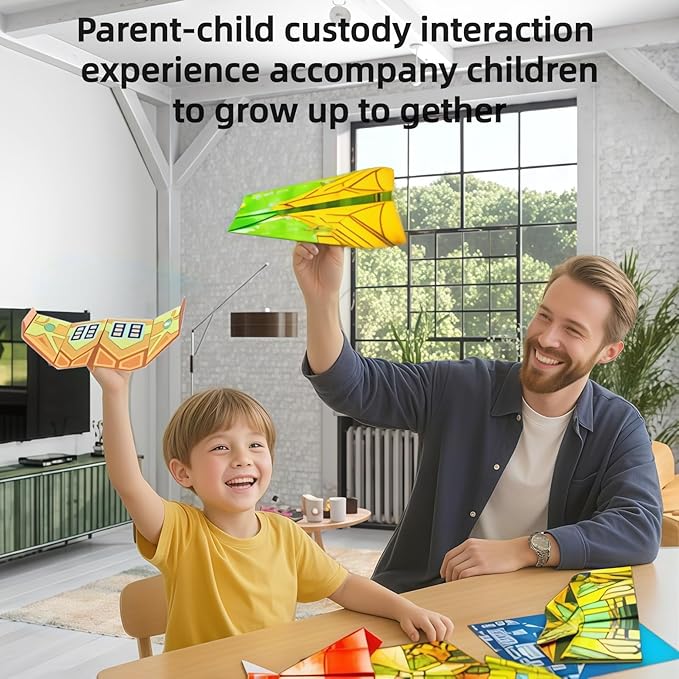 JUJOYYS 3 Difficulty Level Paper Airplane Kits with 36 Classic Designs 108 Sheets of Colorful Origami Paper,Crafts Origami Book Airplane Gifts for Kids Boys and Girls Ages 6-8,8-12