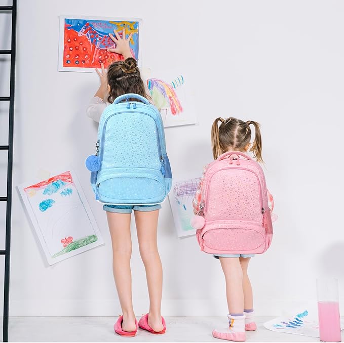 Kimwadalh School Backpack for Girls, Backpack with Lunch Box Pencil Case for Preschool Elementary High School Girls Boys