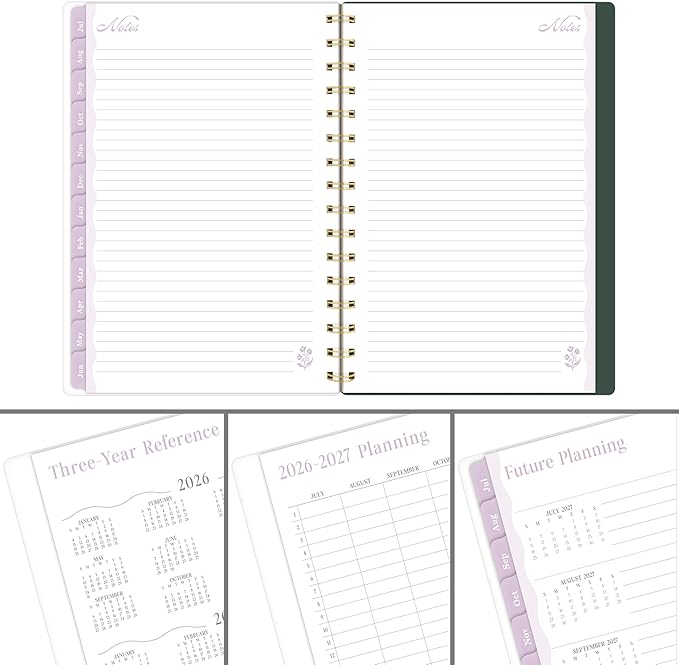 Cambridge Planner 2026-2027 Weekly & Monthly Academic 12-Month July-June, 5-1/2" x 8-1/2", Cherrywood Lane, Piper Stripe (CL19-200A)