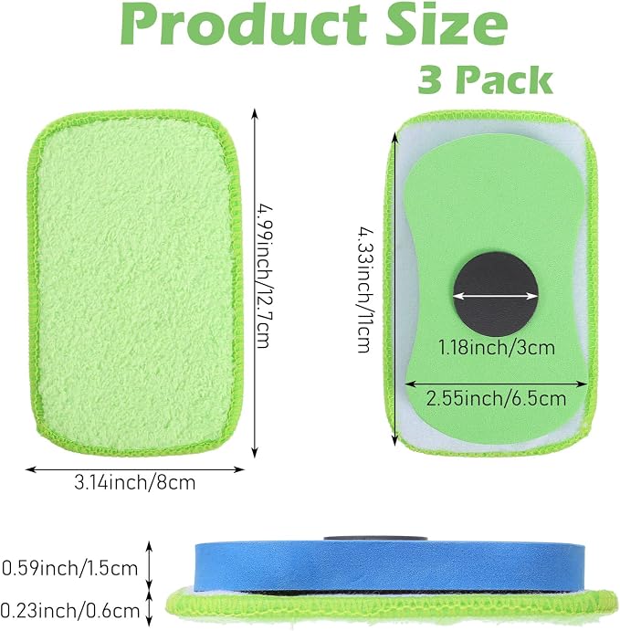 3Pcs Chalkboard Eraser, Washable Reusable Dustless Chalk Eraser