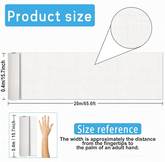 White Burlap Bulletin Board Roll Non-Woven Fabric Poster 15.7" x65.6ft