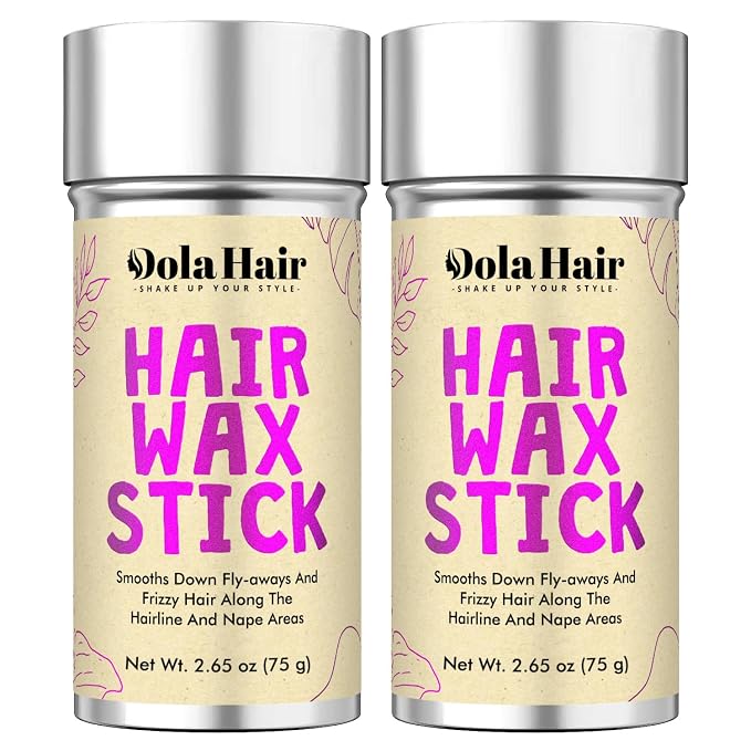 Dolahair Hair Wax Stick for Flyaways, Smoothing, and Slick Back - Hair Pomade for Women and Kids (2 Pack)
