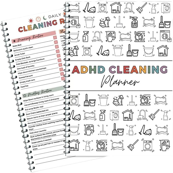 ADHD Cleaning PlannerA4 Size Daily Schedule & focus Checklist Notebook for Home Office & Dorm Use Durable Cover Smooth Pages Office Stationery Essential - Plannerbook