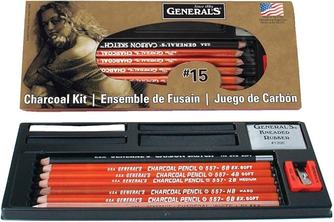 General Pencil Gen15 Charcoal Kit, Multicolor (GEN15)