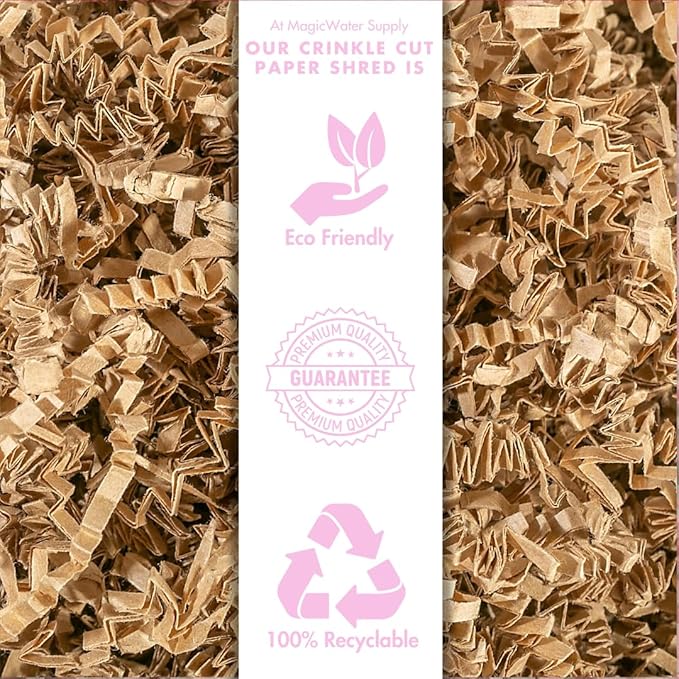 MagicWater Supply Crinkle Cut Paper Shred Filler - 1LB Kraft - Decorative & Protective Packaging for Bridesmaid Gifts & Bridesmaid Proposal Gifts Holiday Stuffers Birthdays Wedding & Anniversaries