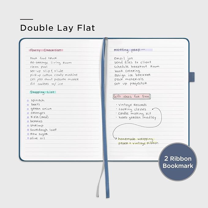 &And Per Se Lined Journal Notebook – A5 5.7”x8” College Ruled, 160 Pages, 100gsm Thick Paper, Journaling Notebooks for Writing (Dark Blue)