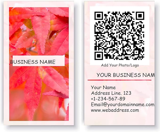 200/500Pcs Business Card Customization (Add Picture or Logo), Thick Coated Paper Business Card Double-sided Printing-2"x3.5" Inches (Color-E)